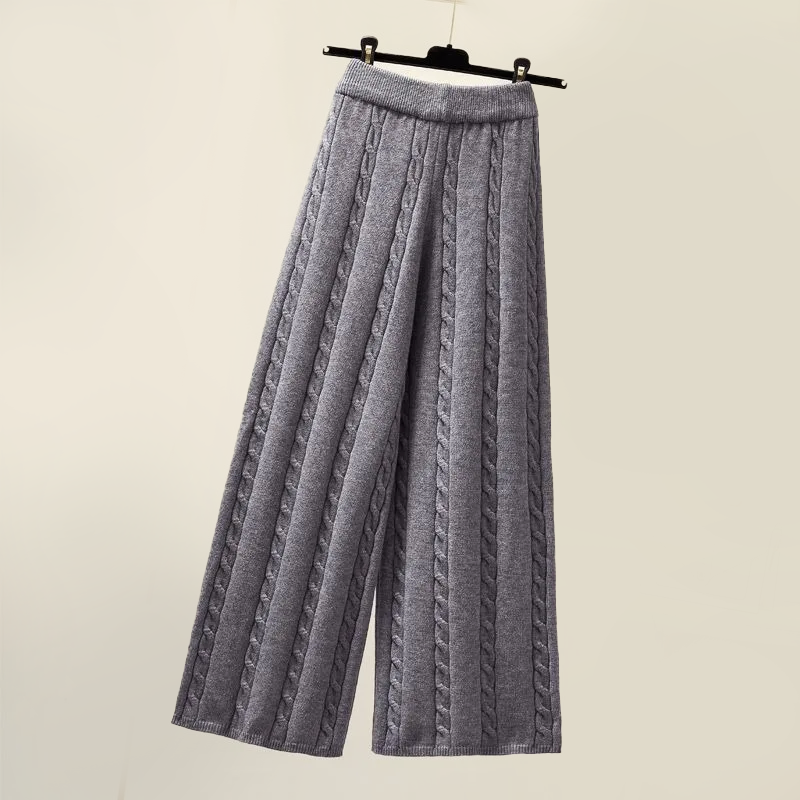 Women’s Cozy Open-Knit Wide Leg Trousers