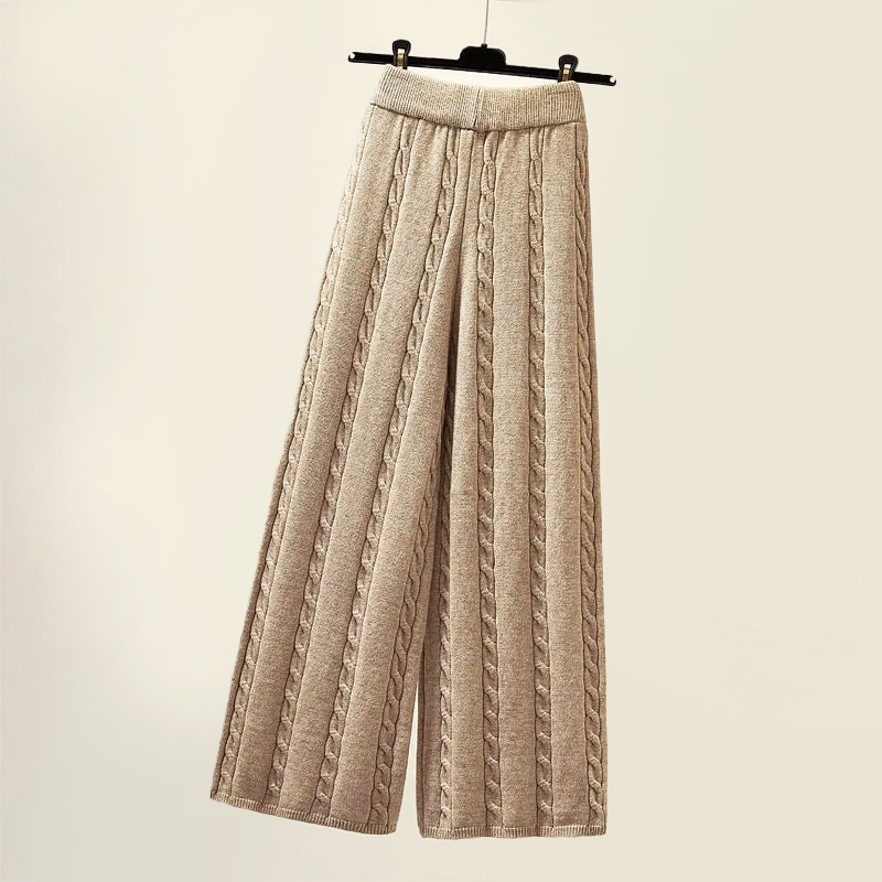 Women’s Cozy Open-Knit Wide Leg Trousers