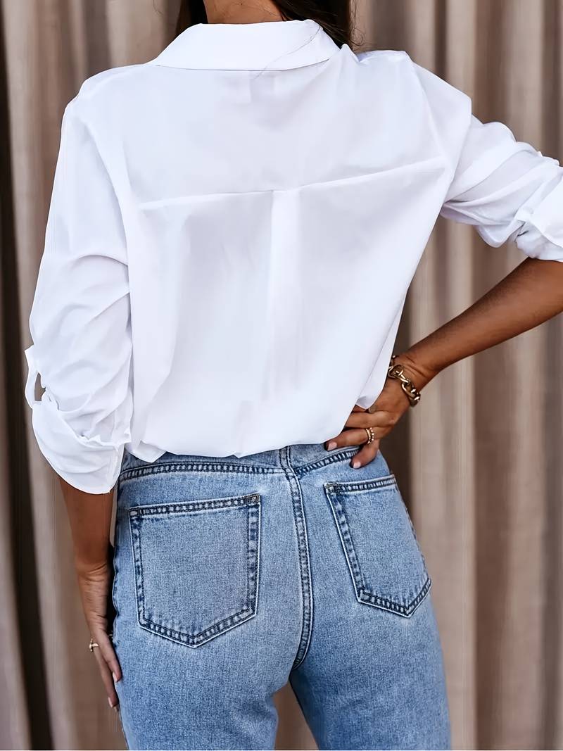 Cassidie - Relaxed Blouse with V-Neck for Spring