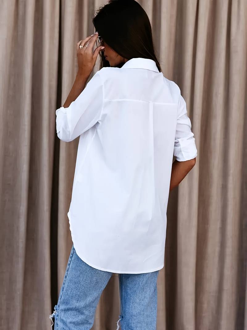 Cassidie - Relaxed Blouse with V-Neck for Spring