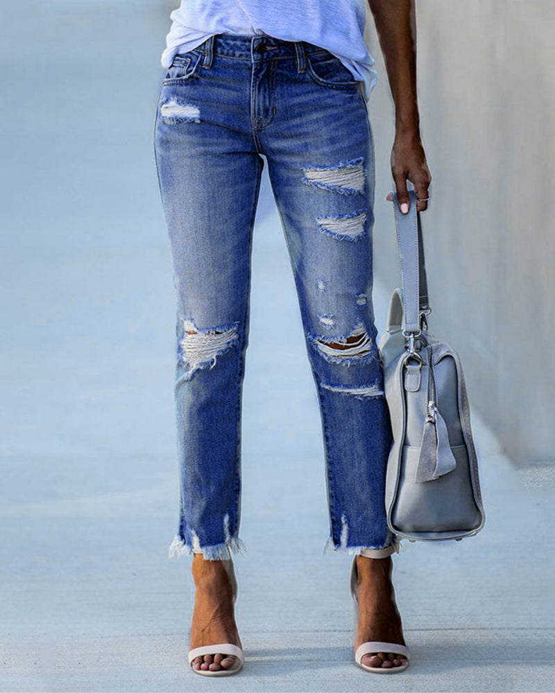 Destiny - Slim-Fit Ripped Jeans