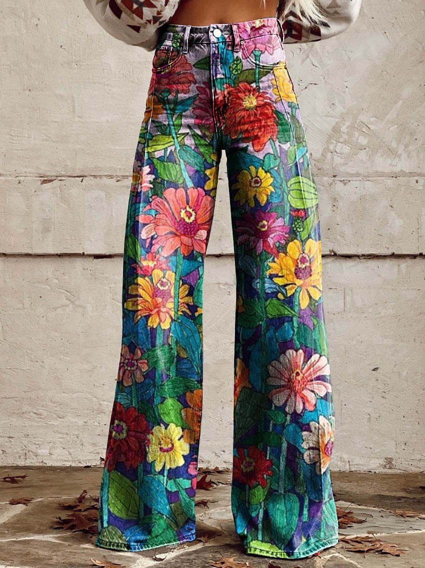 High-Waisted Boho Jeans For Women