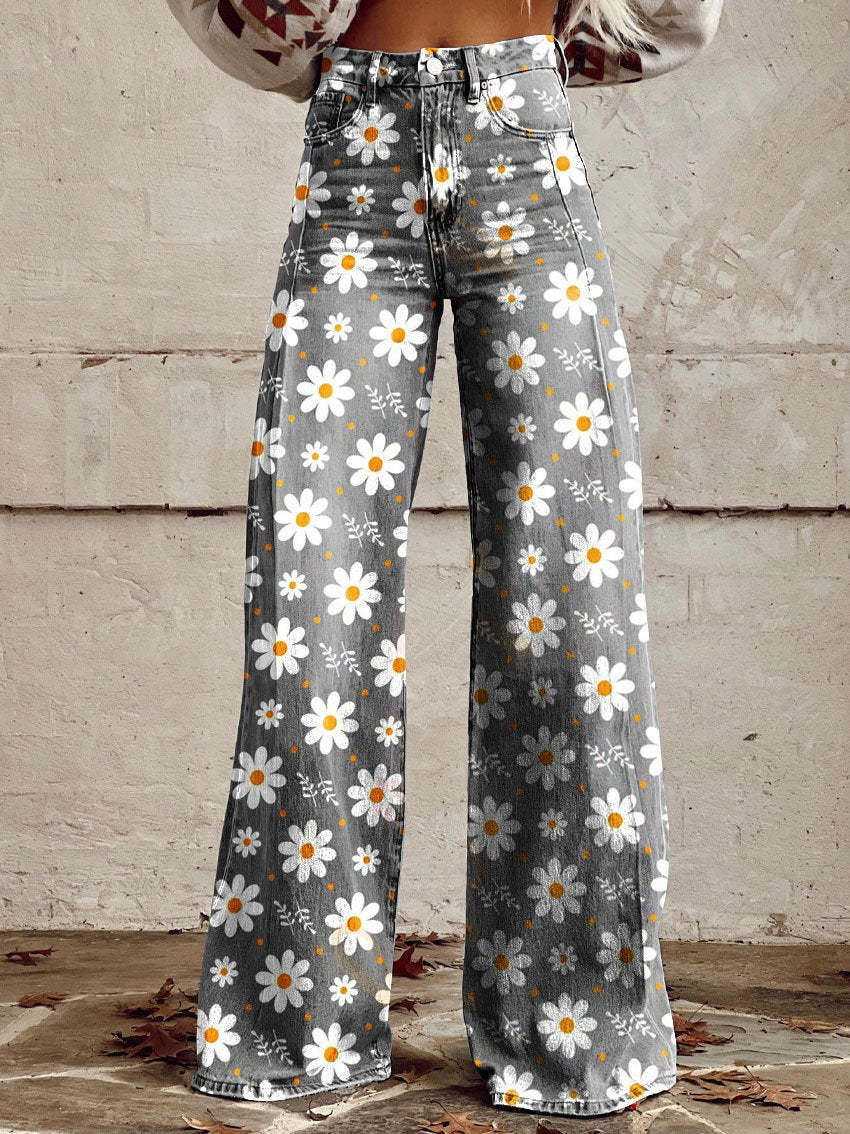 High-Waisted Boho Jeans For Women