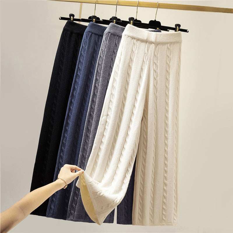 Women’s Cozy Open-Knit Wide Leg Trousers
