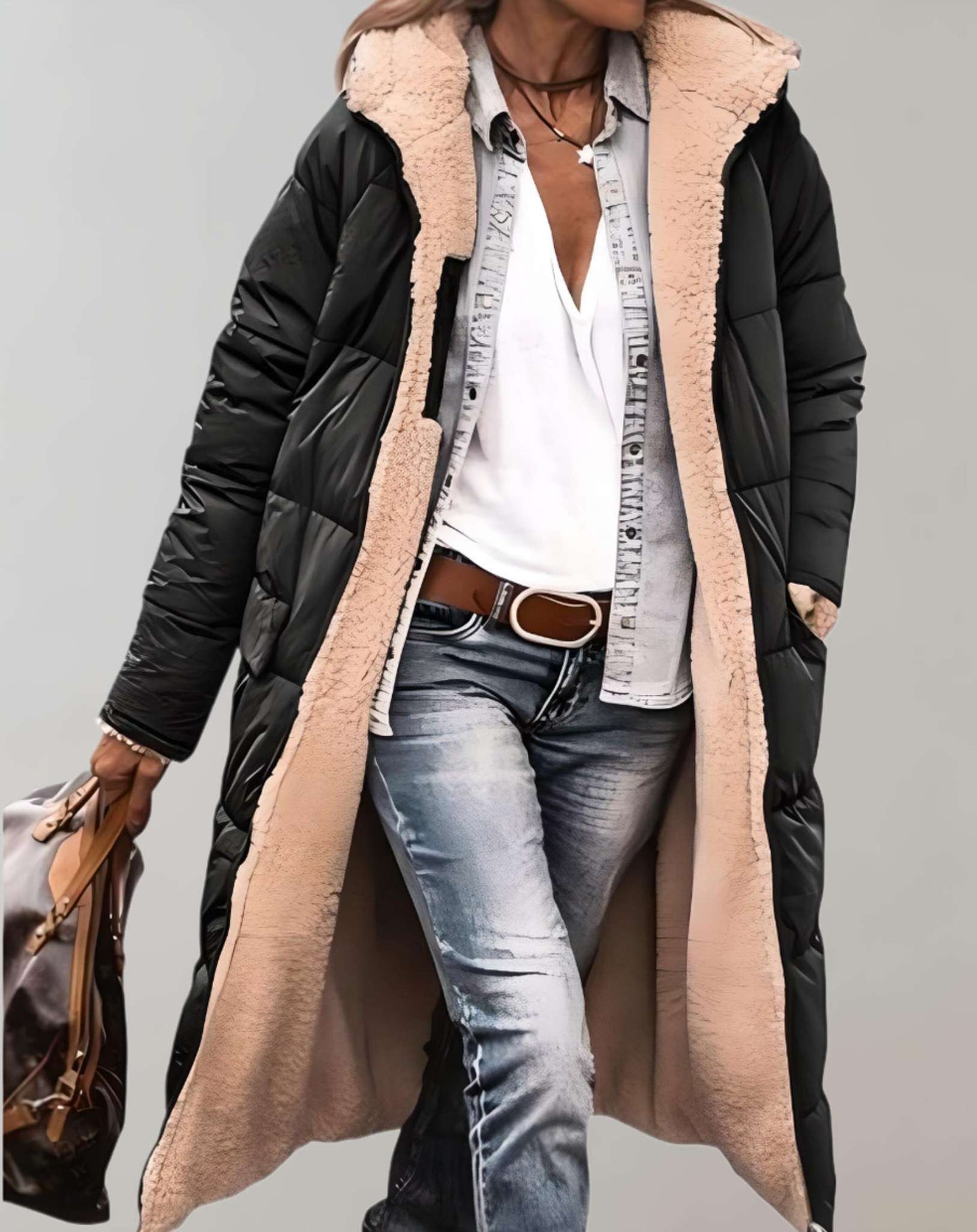 Warm Winter Trench Coat with Fleece Lining