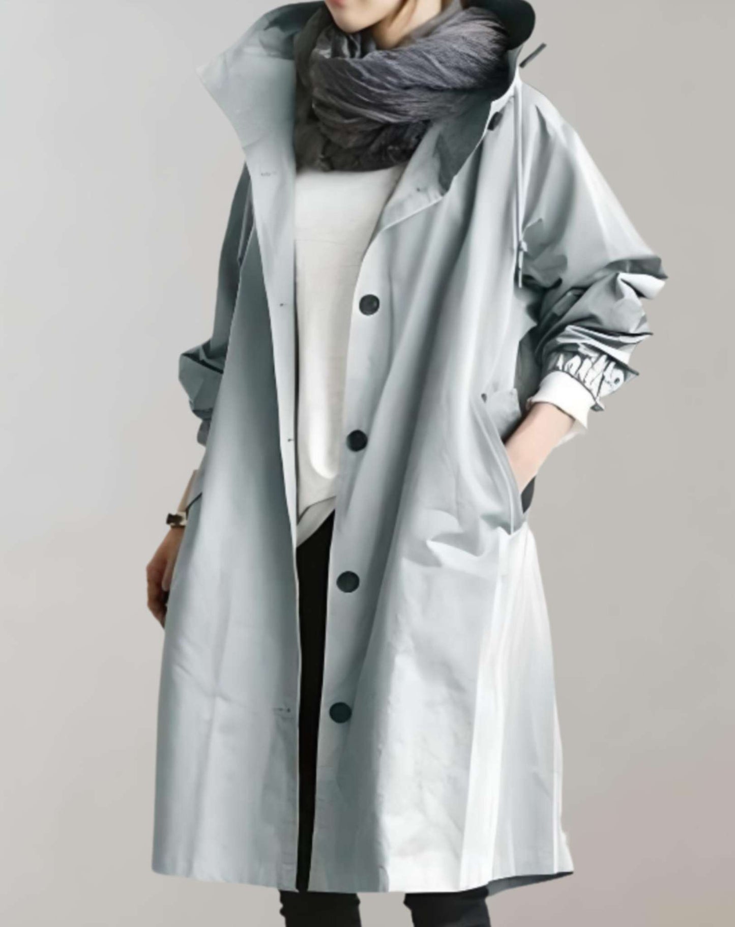 Daphne - Waterproof and Warm Trench Coat with Hood