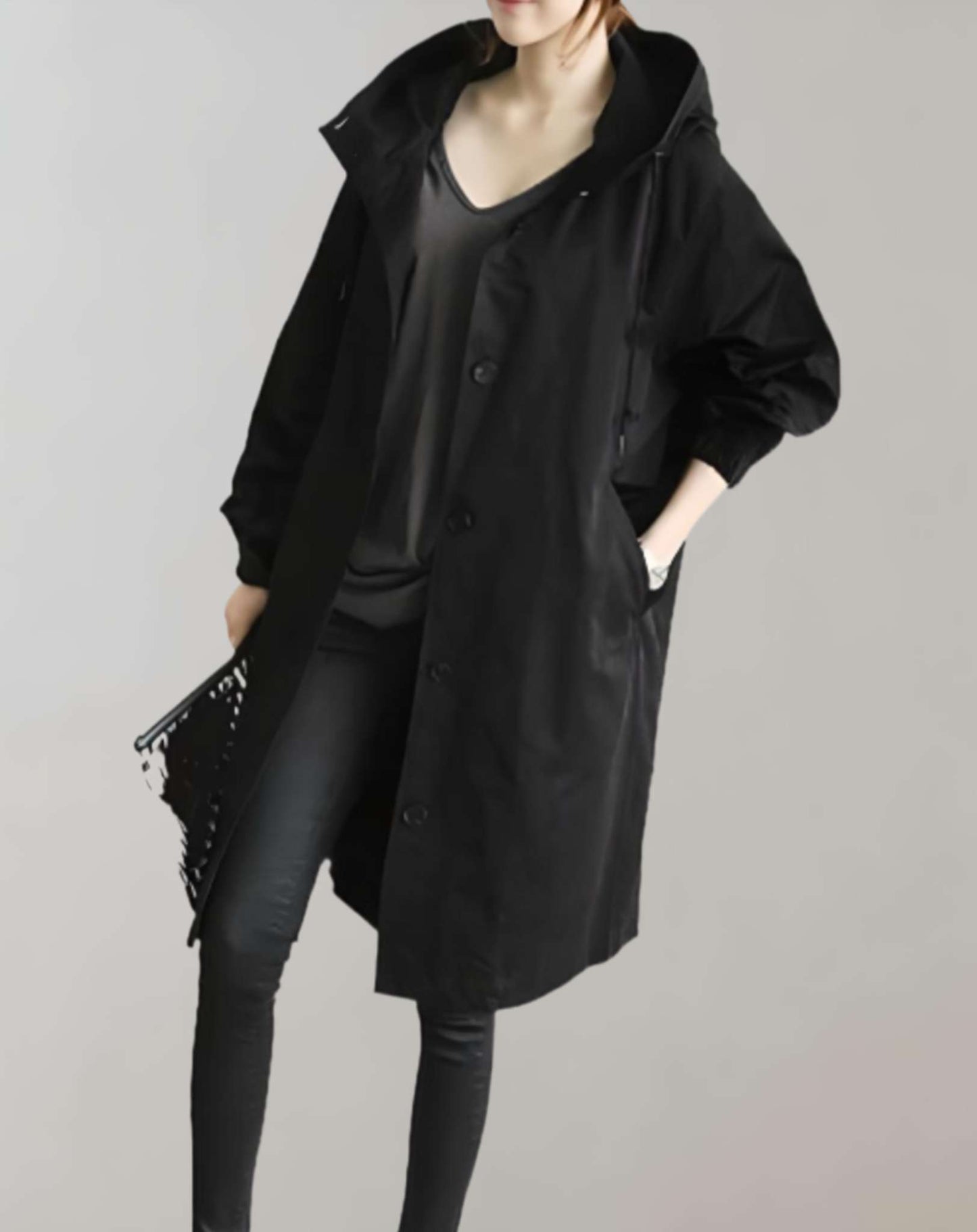 Daphne - Waterproof and Warm Trench Coat with Hood