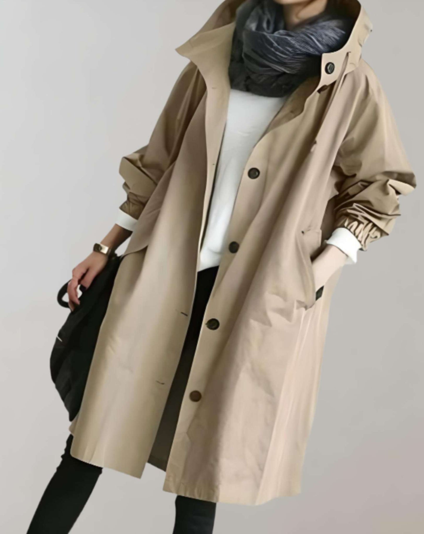 Daphne - Waterproof and Warm Trench Coat with Hood