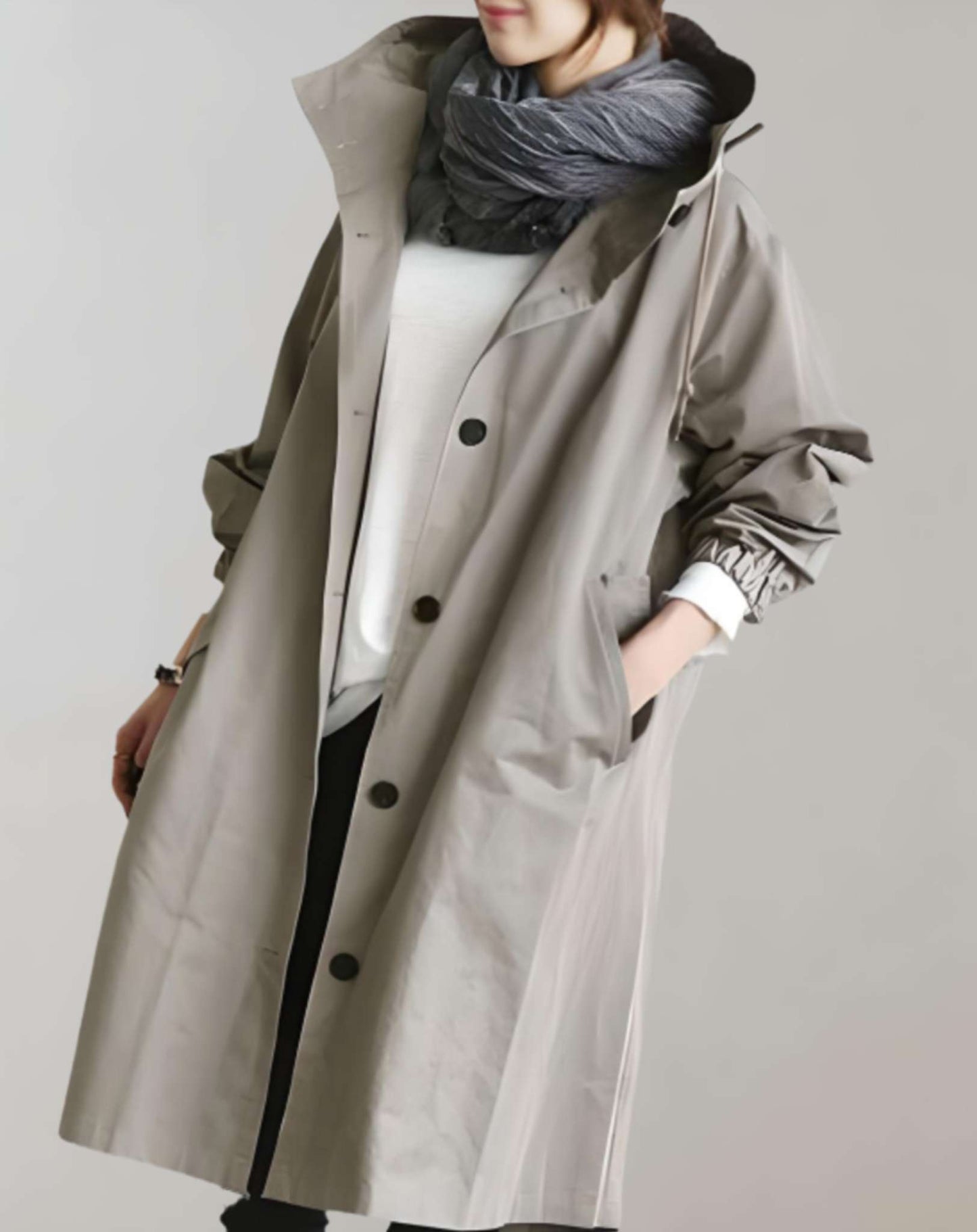 Daphne - Waterproof and Warm Trench Coat with Hood