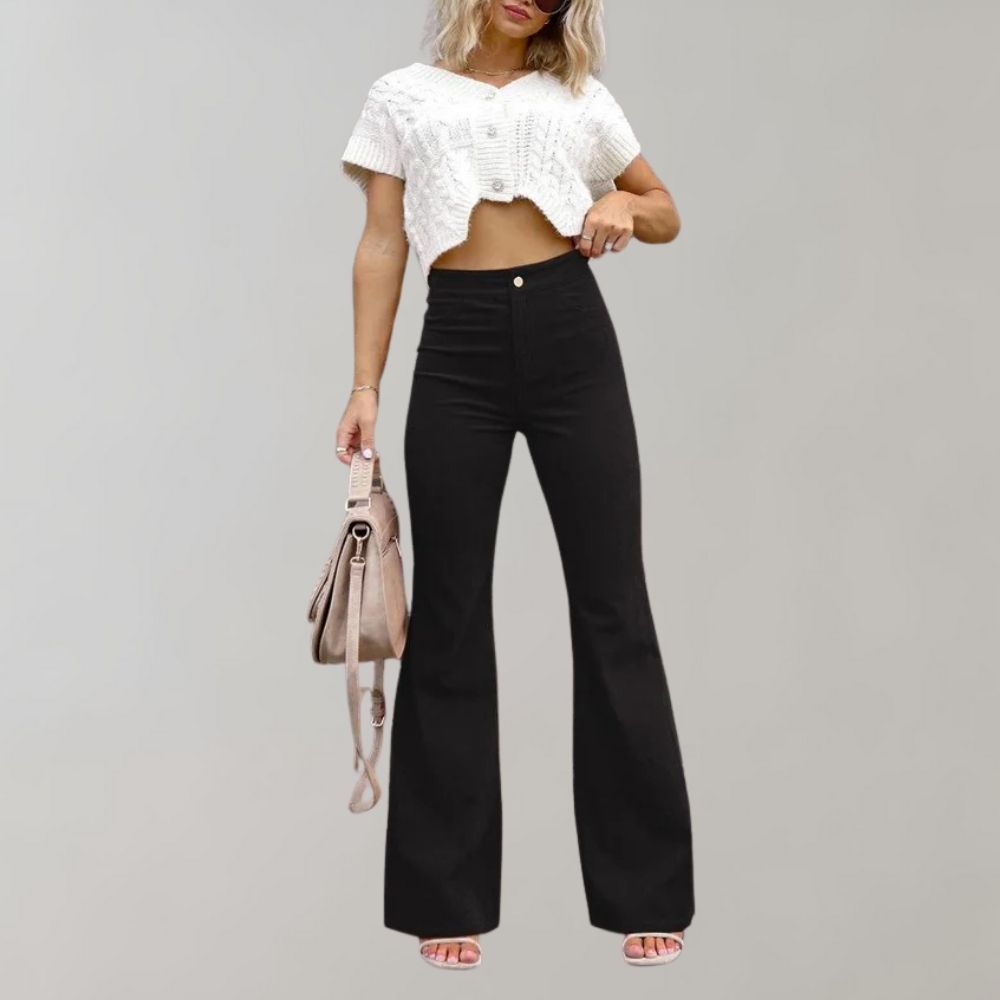 Fashionable Flared Corduroy Trousers