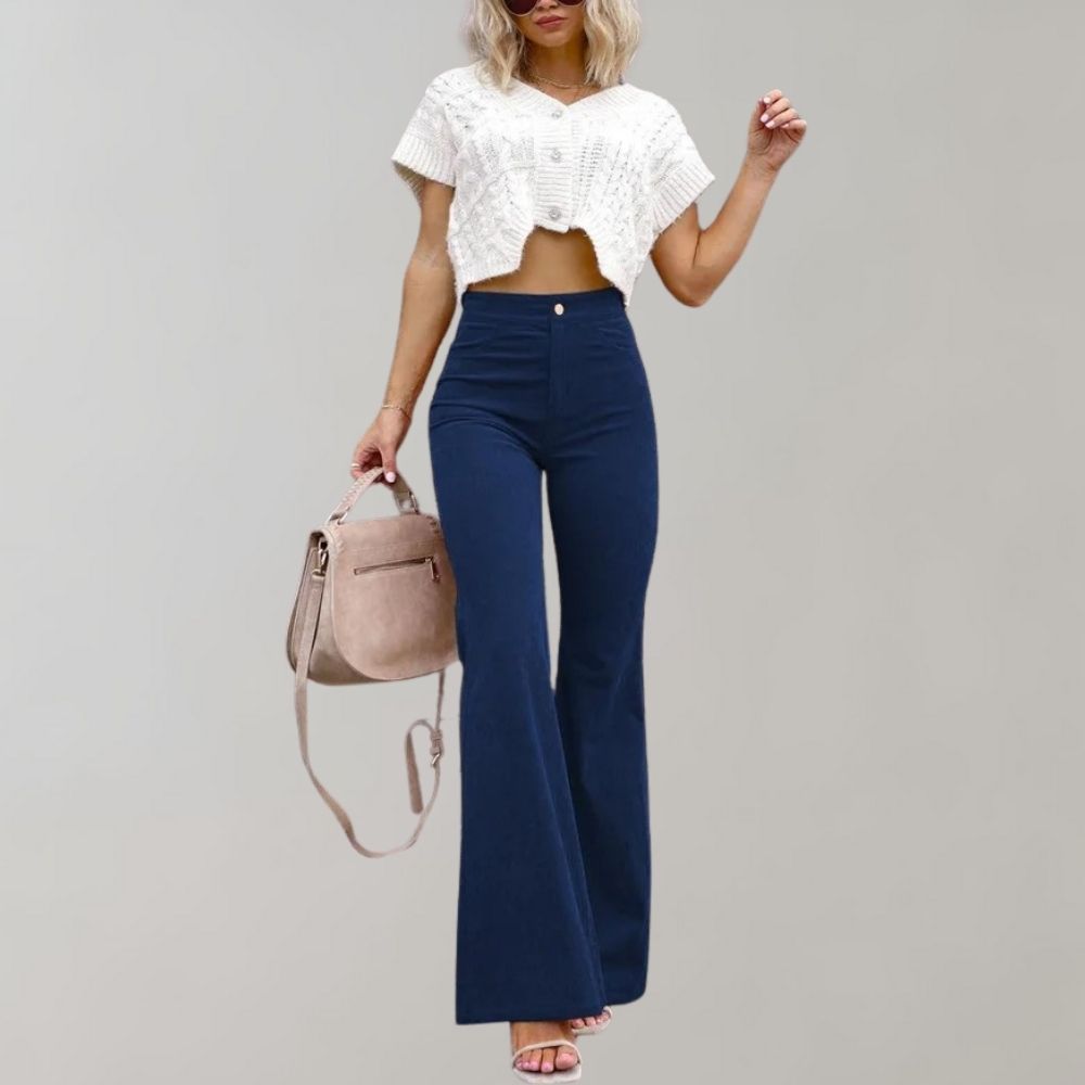 Fashionable Flared Corduroy Trousers