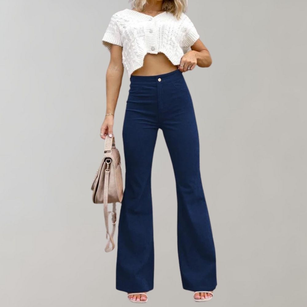 Fashionable Flared Corduroy Trousers