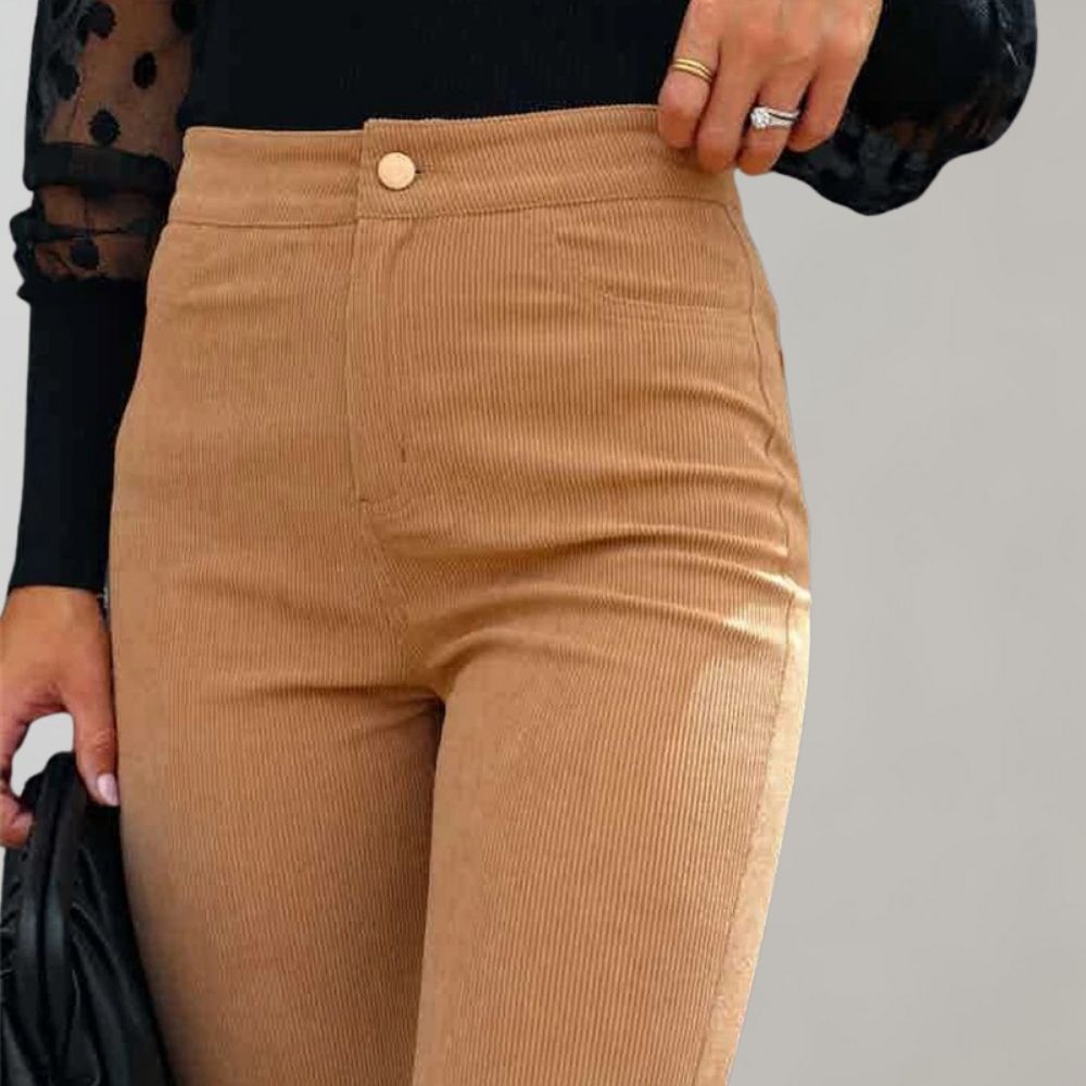 Fashionable Flared Corduroy Trousers