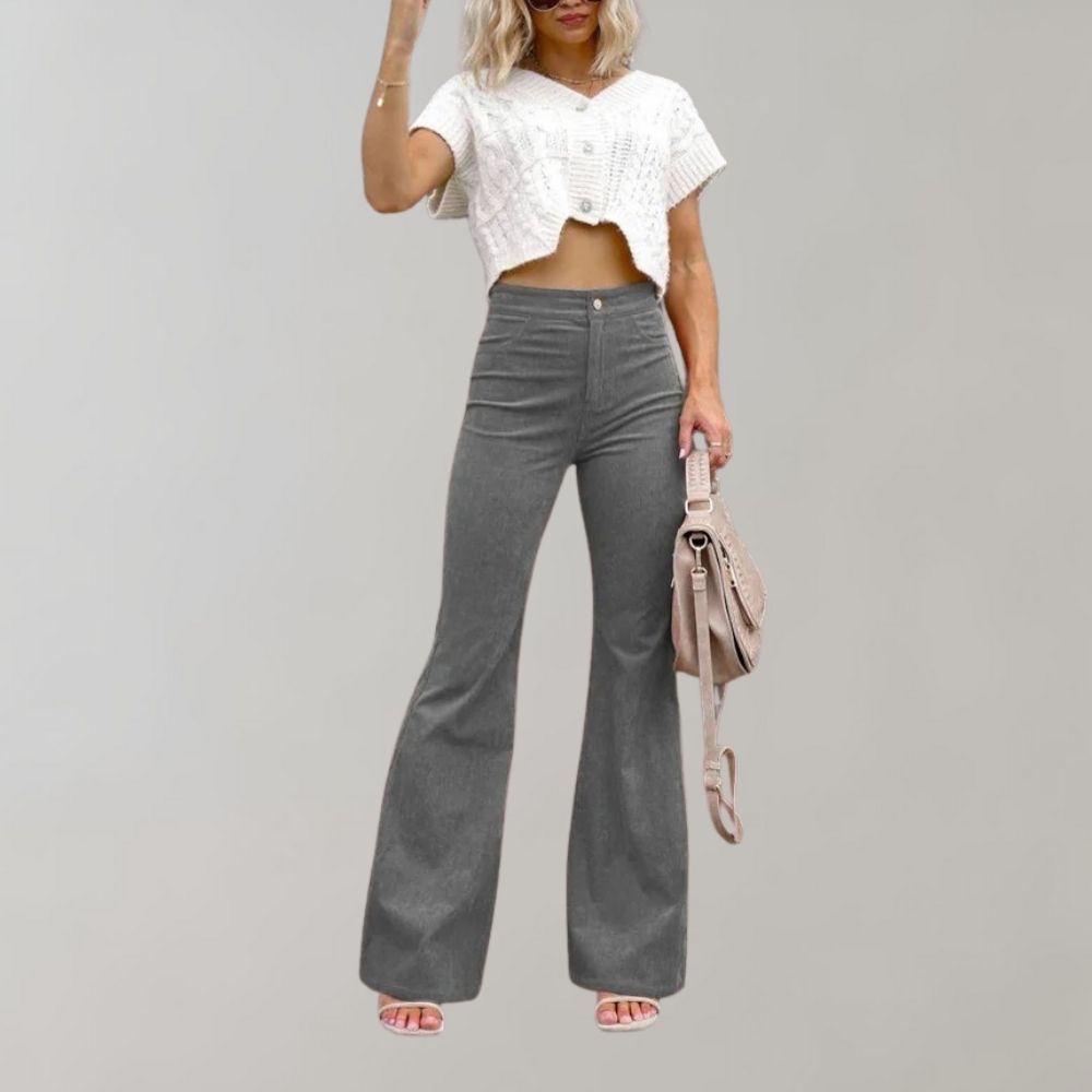 Fashionable Flared Corduroy Trousers