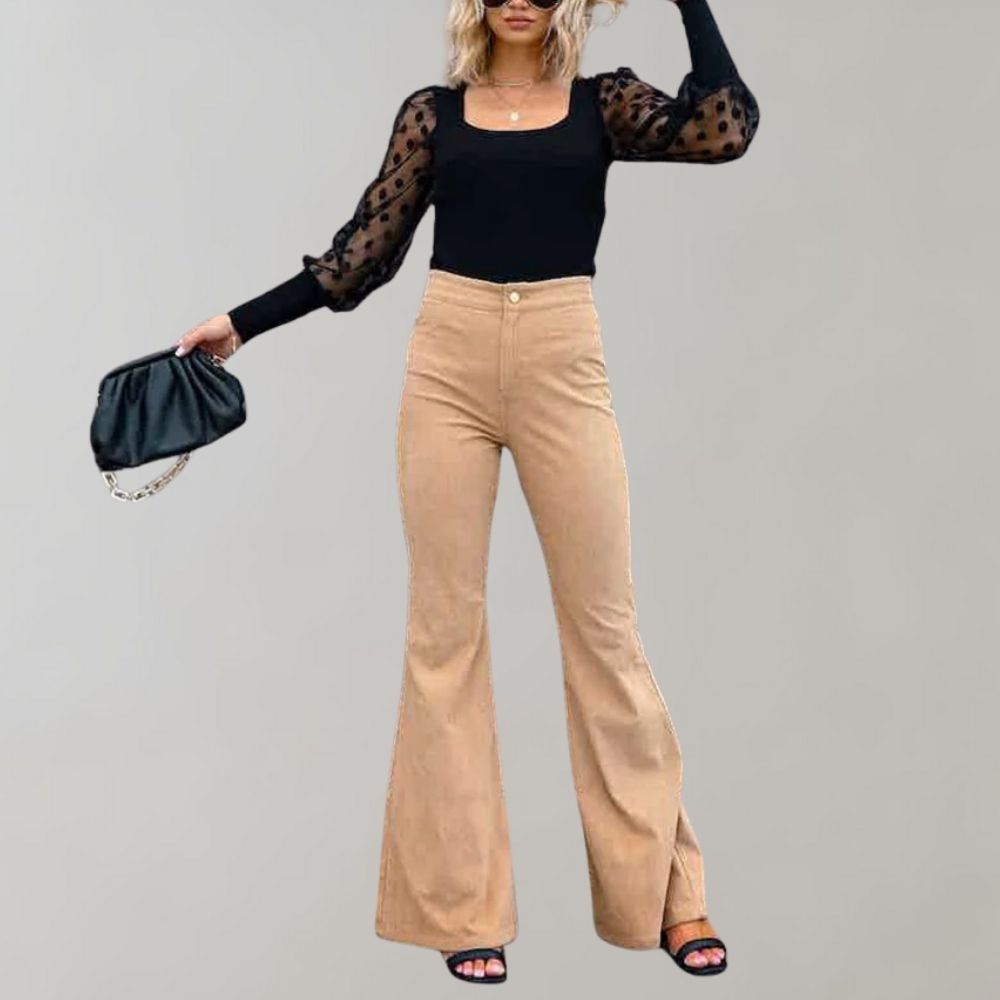 Fashionable Flared Corduroy Trousers