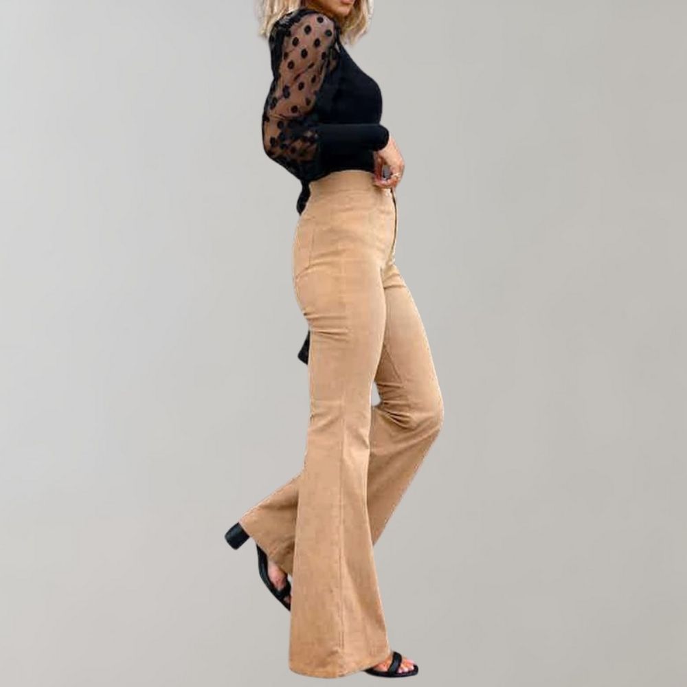 Fashionable Flared Corduroy Trousers