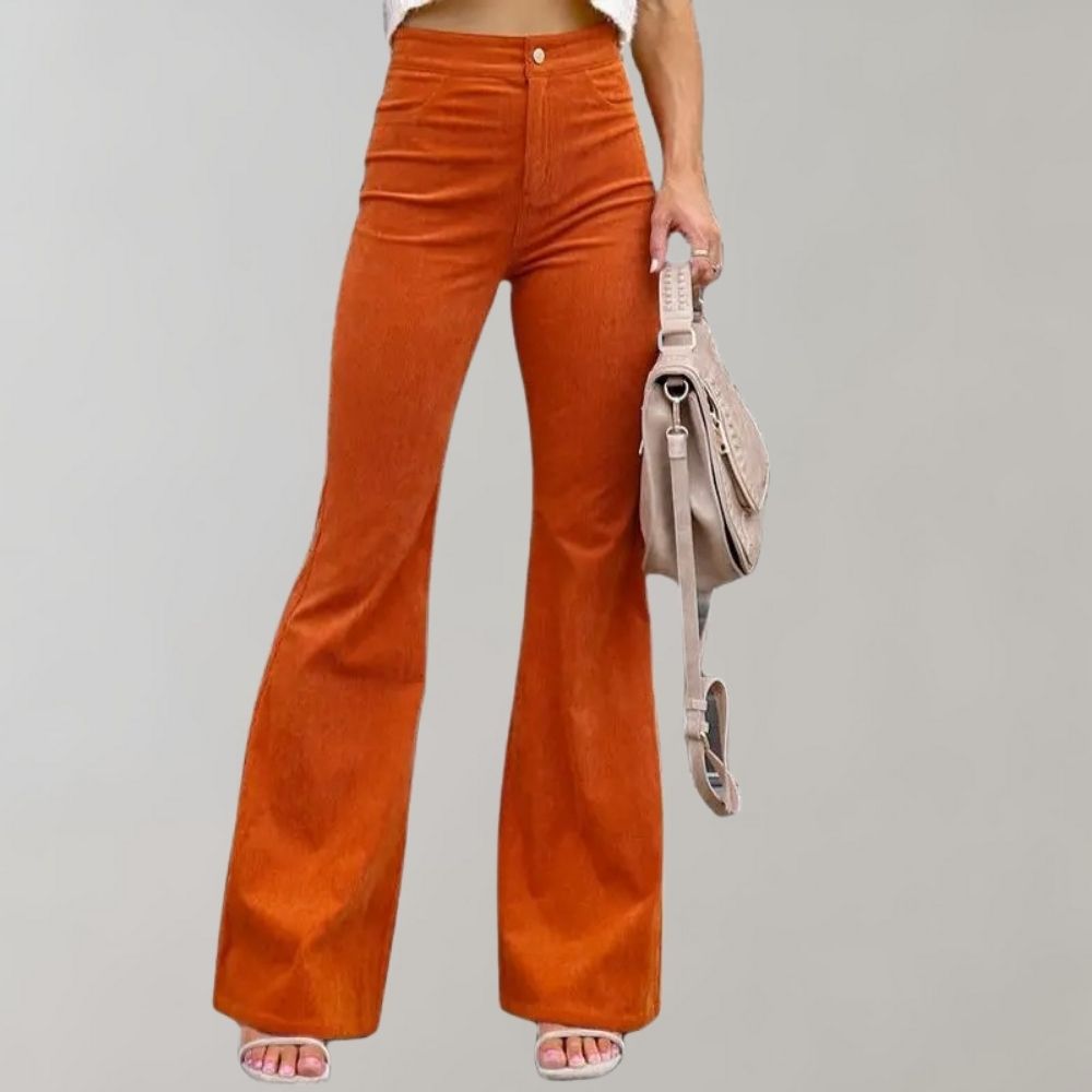 Fashionable Flared Corduroy Trousers