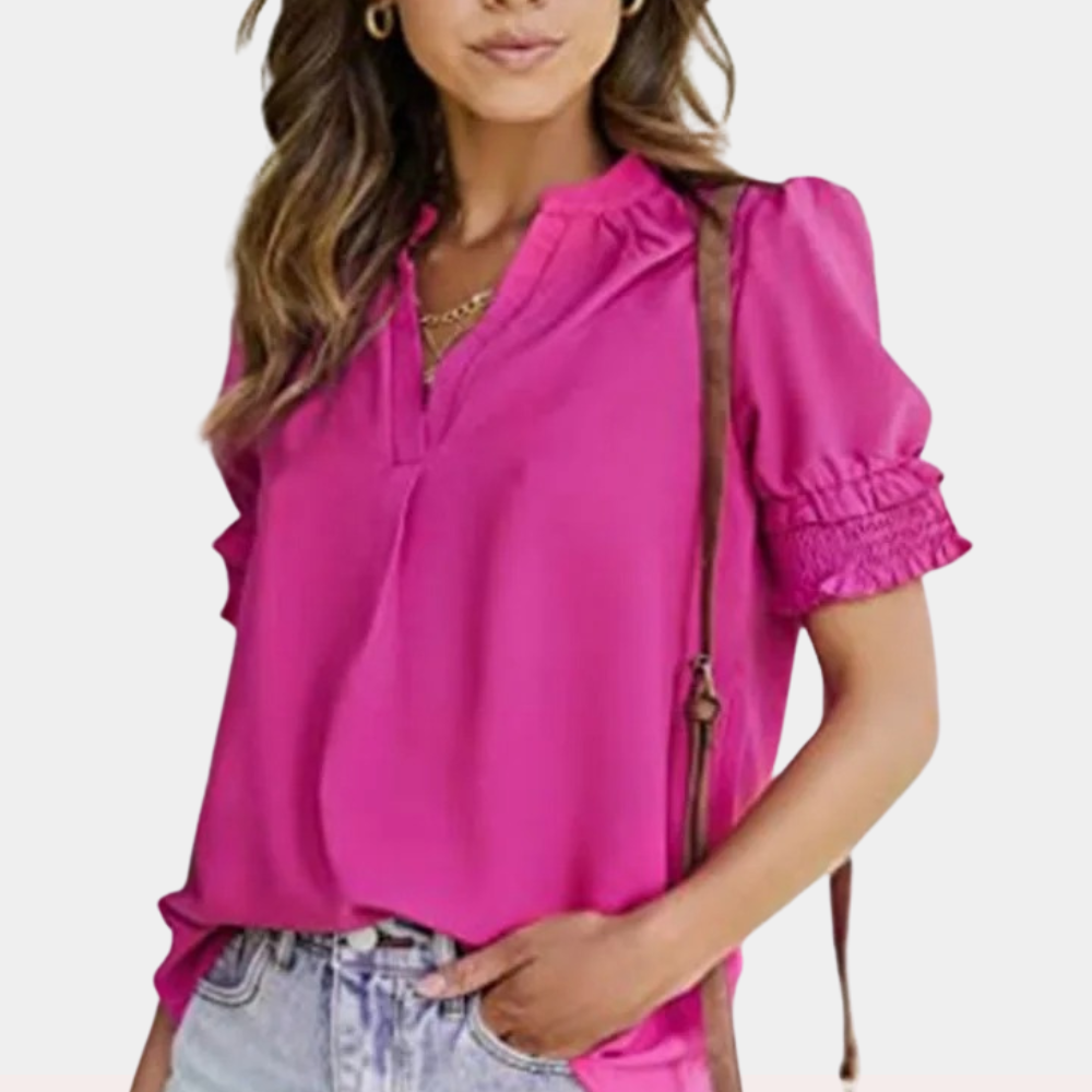 Corine - Basic V-Neck Blouse for Women