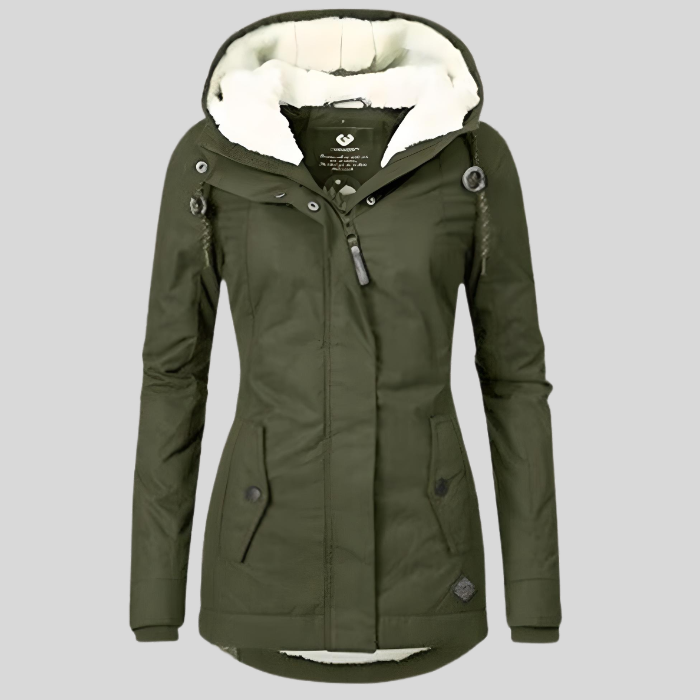 Long Waterproof Winter Coat with Hood and Warm Lining