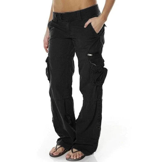 Women's Cargo Trousers with Multiple Pockets