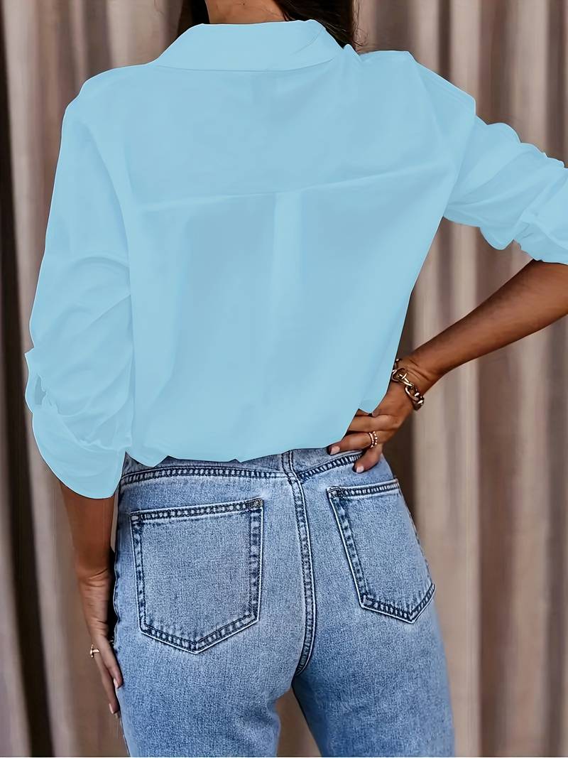 Cassidie - Relaxed Blouse with V-Neck for Spring