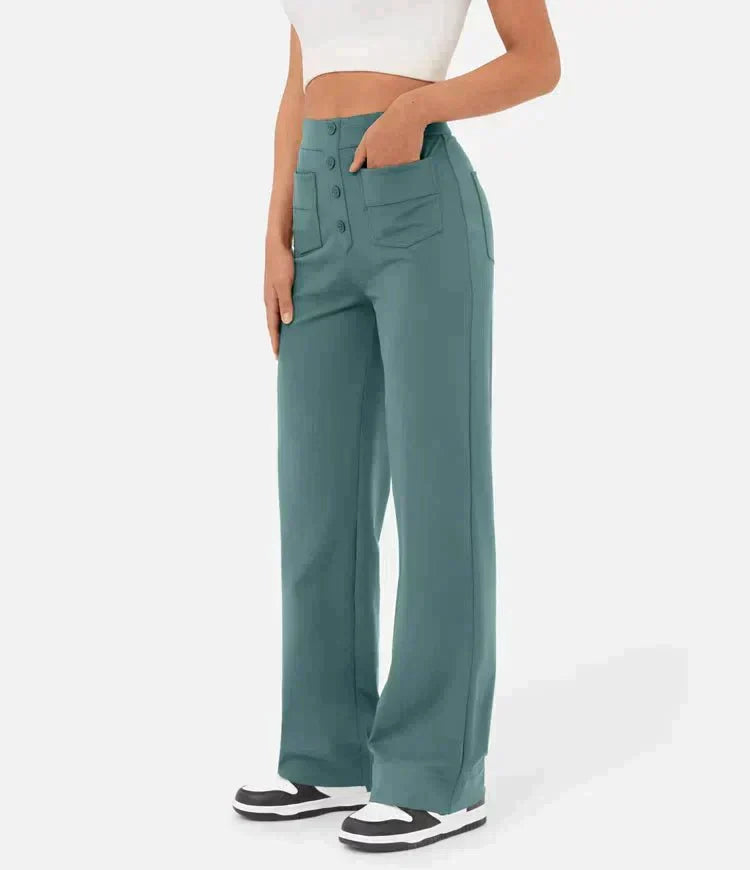 Elastic High-Waisted Trousers