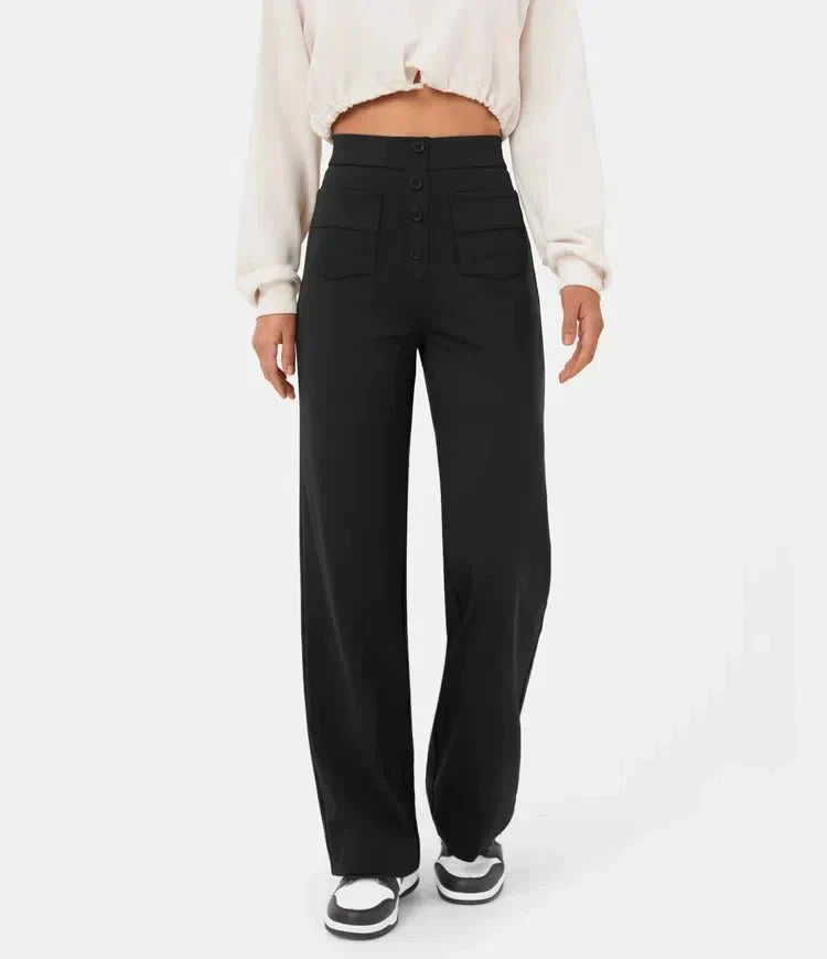 Elastic High-Waisted Trousers