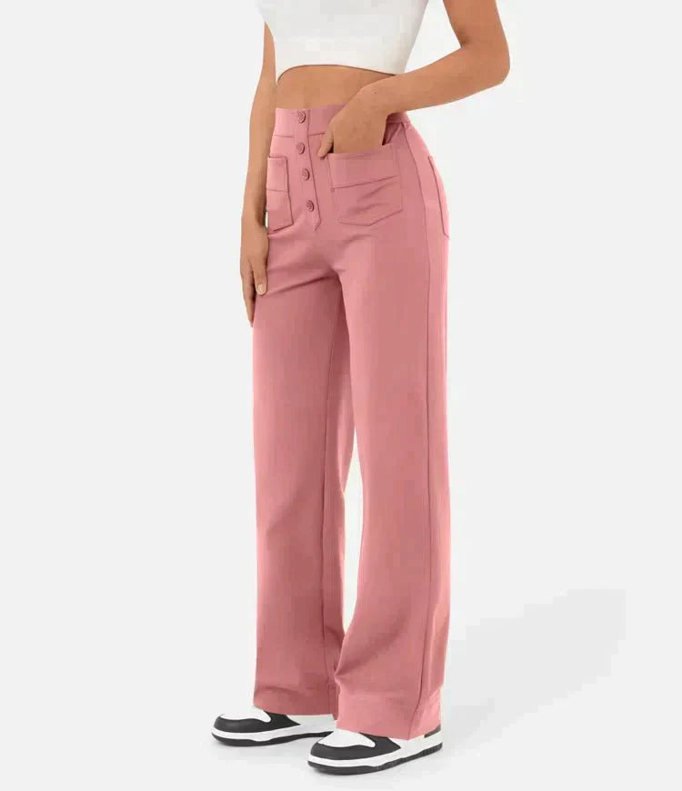 Elastic High-Waisted Trousers