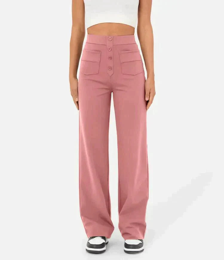 Elastic High-Waisted Trousers