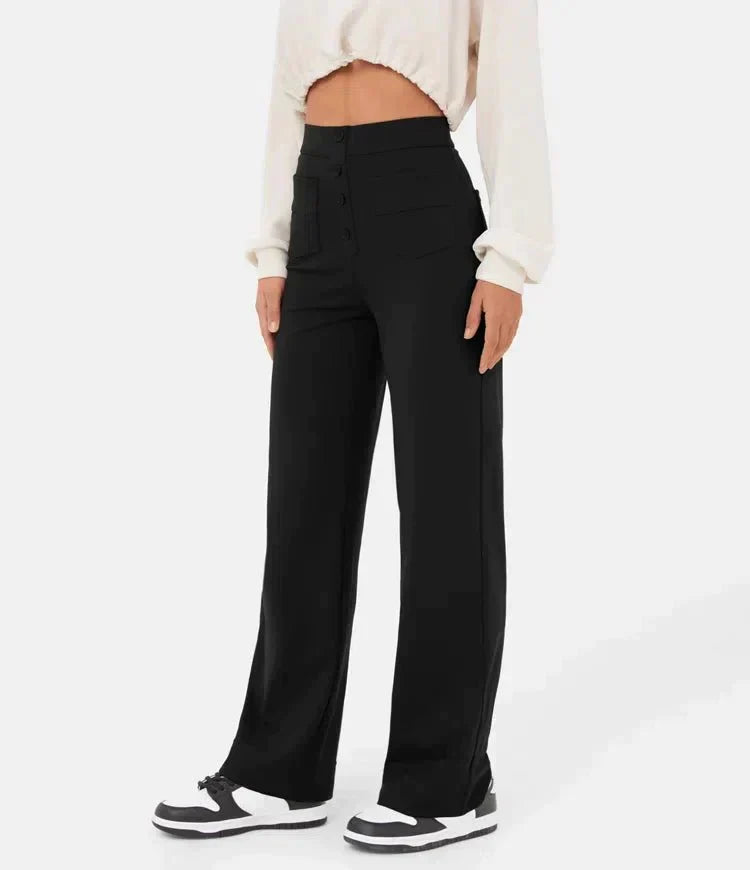 Elastic High-Waisted Trousers