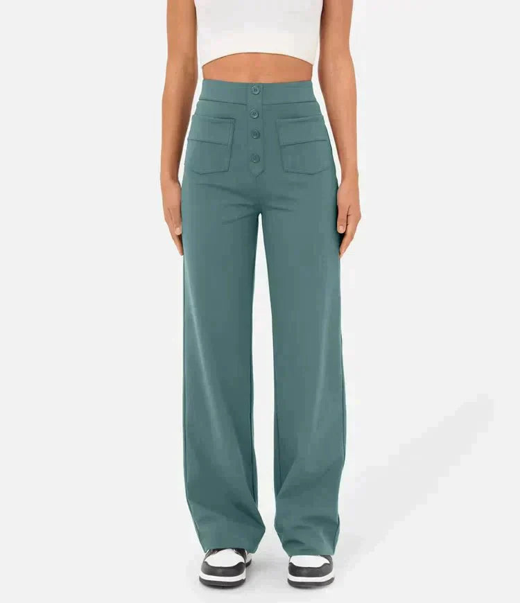 Elastic High-Waisted Trousers