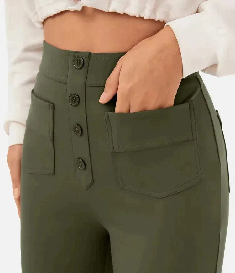 Elastic High-Waisted Trousers