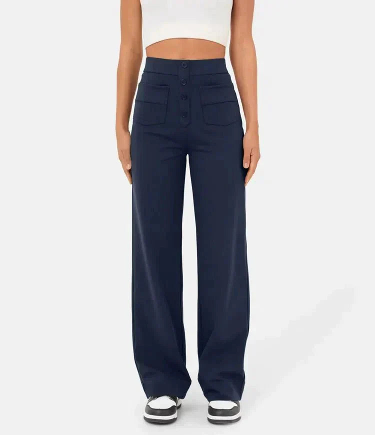 Elastic High-Waisted Trousers