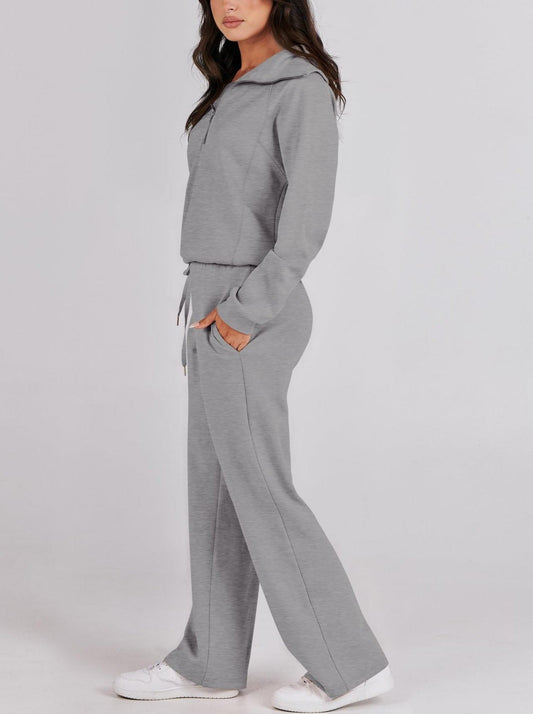 Stylish Zip & Relax: Two-Piece Long-Sleeve Set